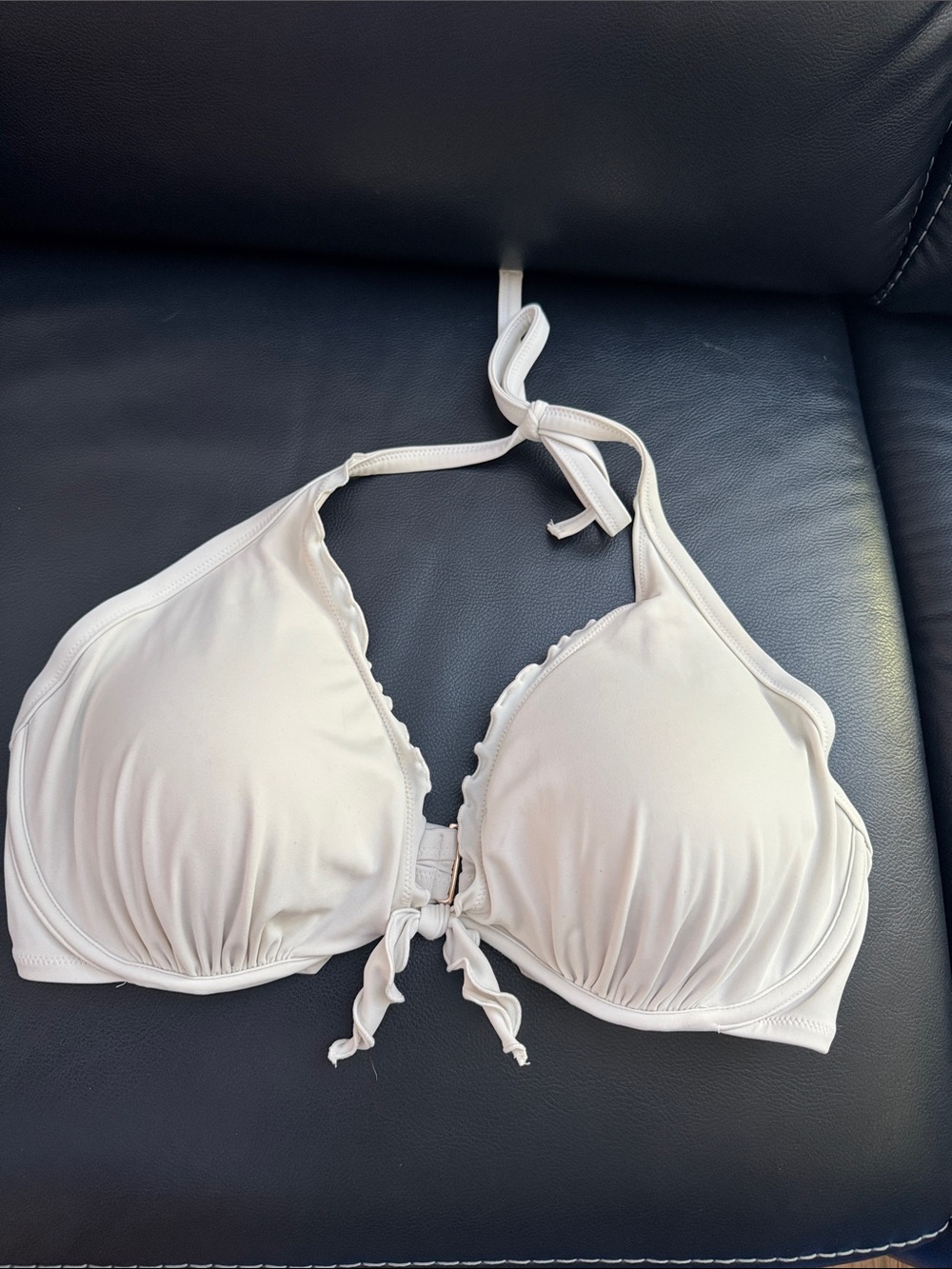 Victoria's Secret Cream Halter Push-Up Bandeau Top